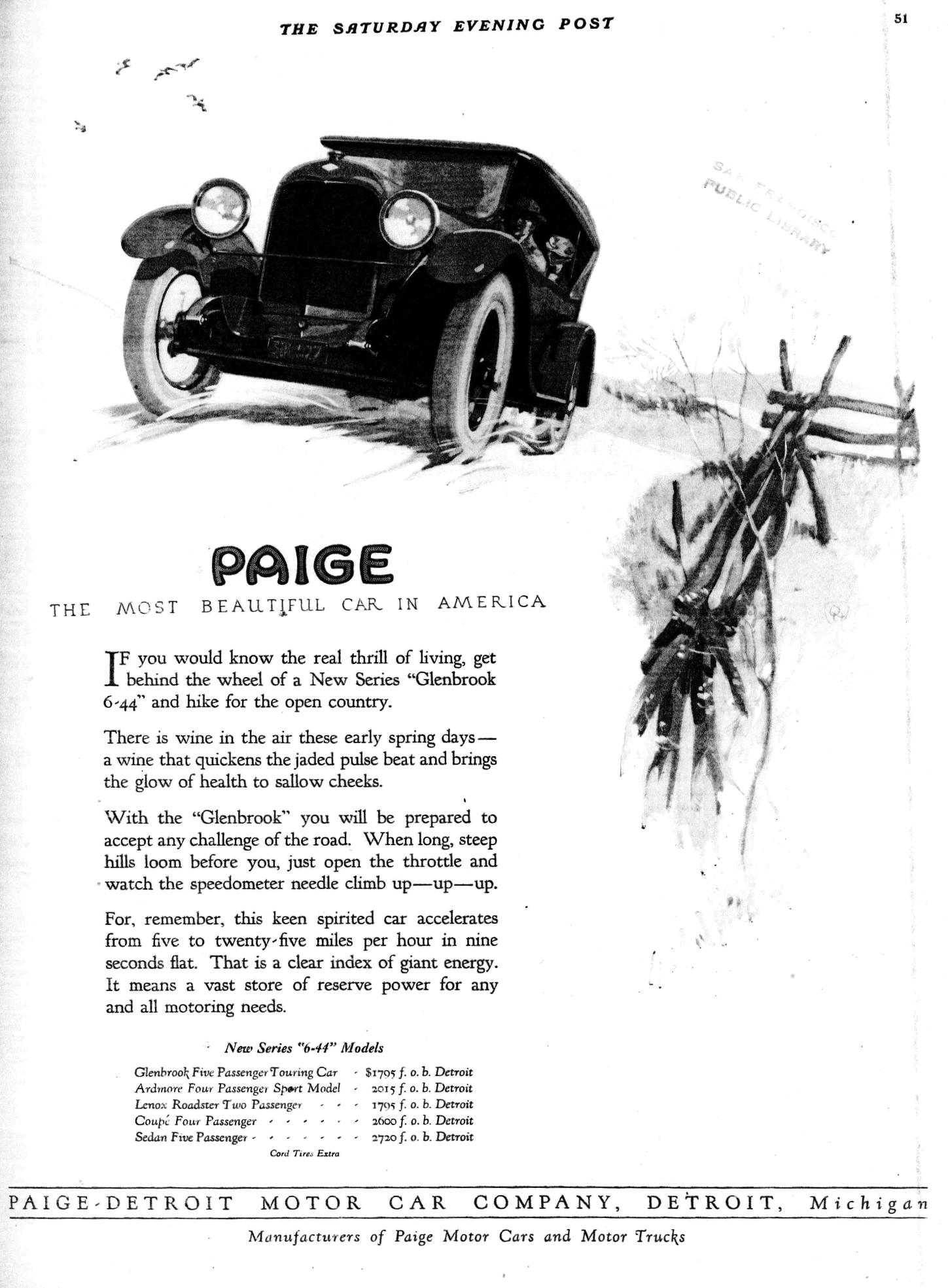 1921 Paige Glenbrook 6-44