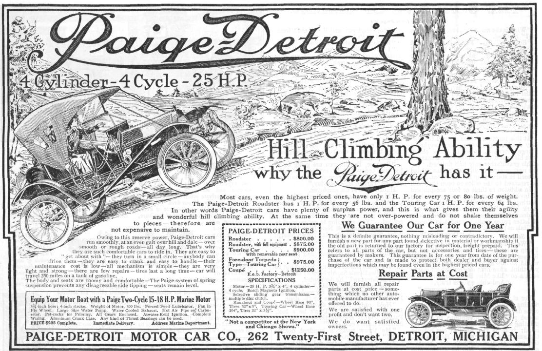 1911 Paige-Detroit Roadster