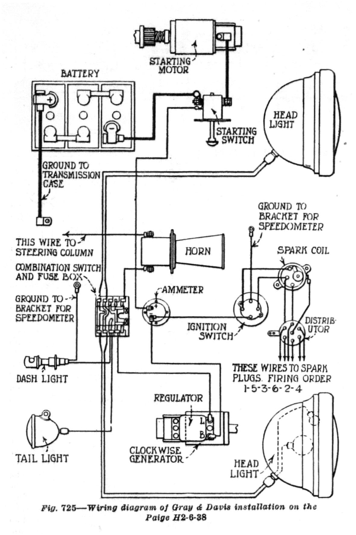 1916 Paige 6-38 Wiring