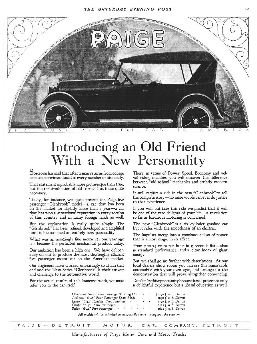 1921 Paige Glenbrook