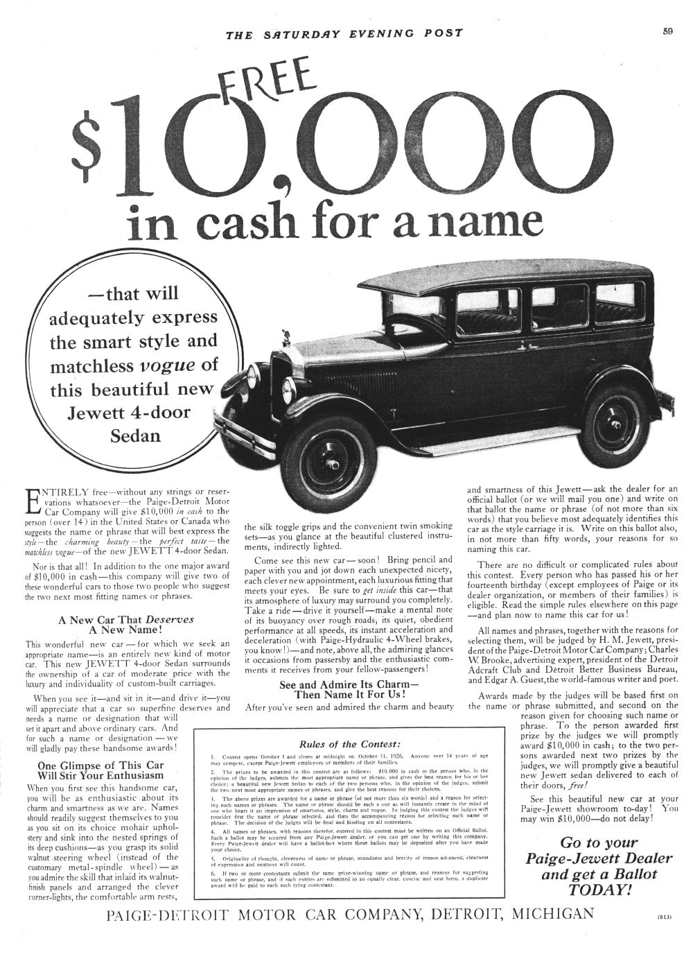 1926 Jewett New Day 4-door Sedan